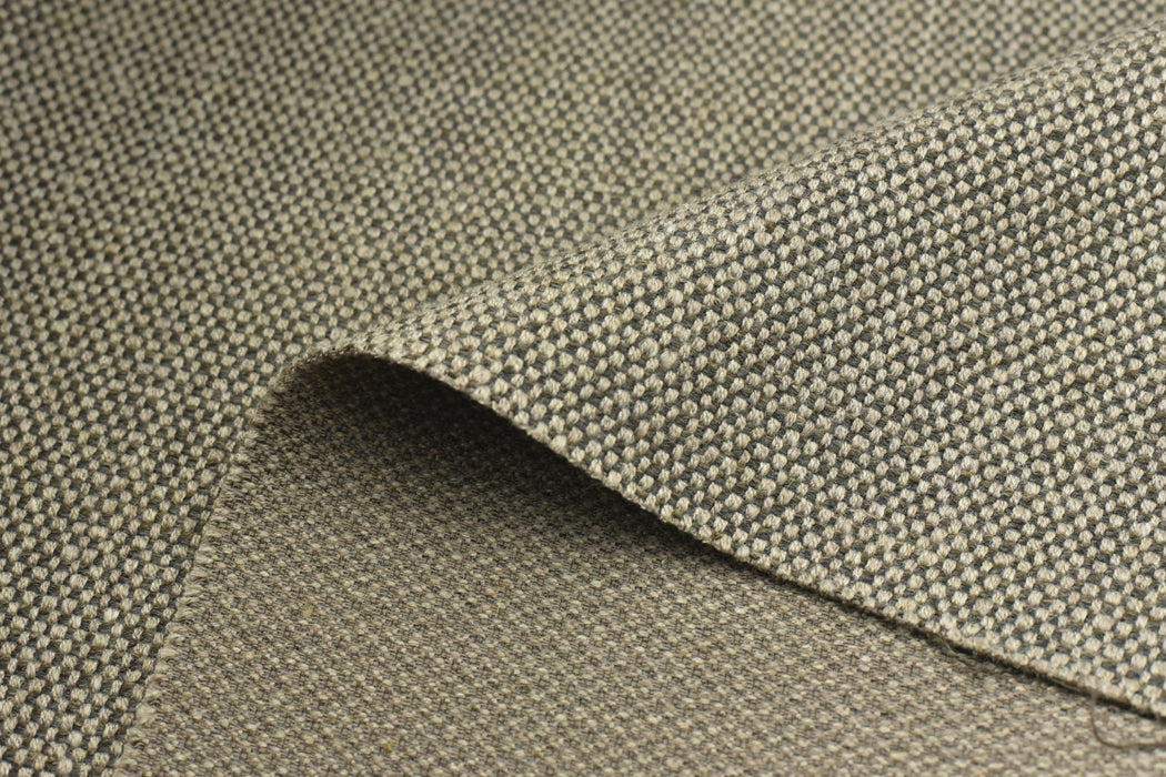 Heavy Weight Grey Brown Linen Blend Textured Upholstery Fabric Perfect For Couch Chair Ottoman|Metallic Color Furniture Fabric For Cushion