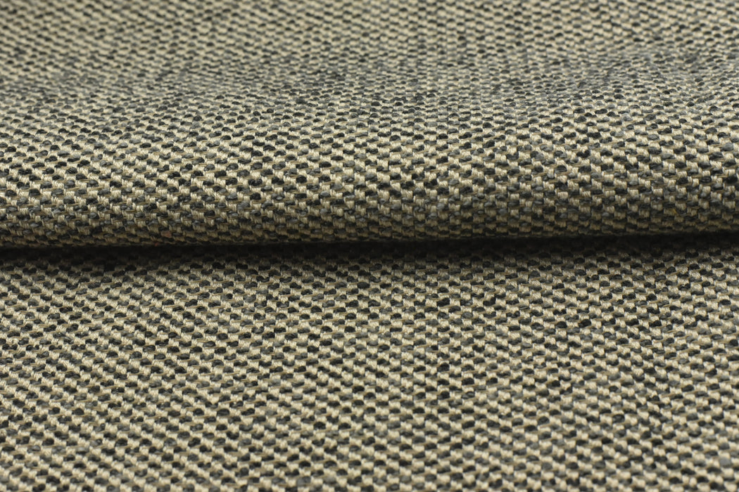 Heavy Weight Grey Brown Linen Blend Textured Upholstery Fabric Perfect For Couch Chair Ottoman|Metallic Color Furniture Fabric For Cushion