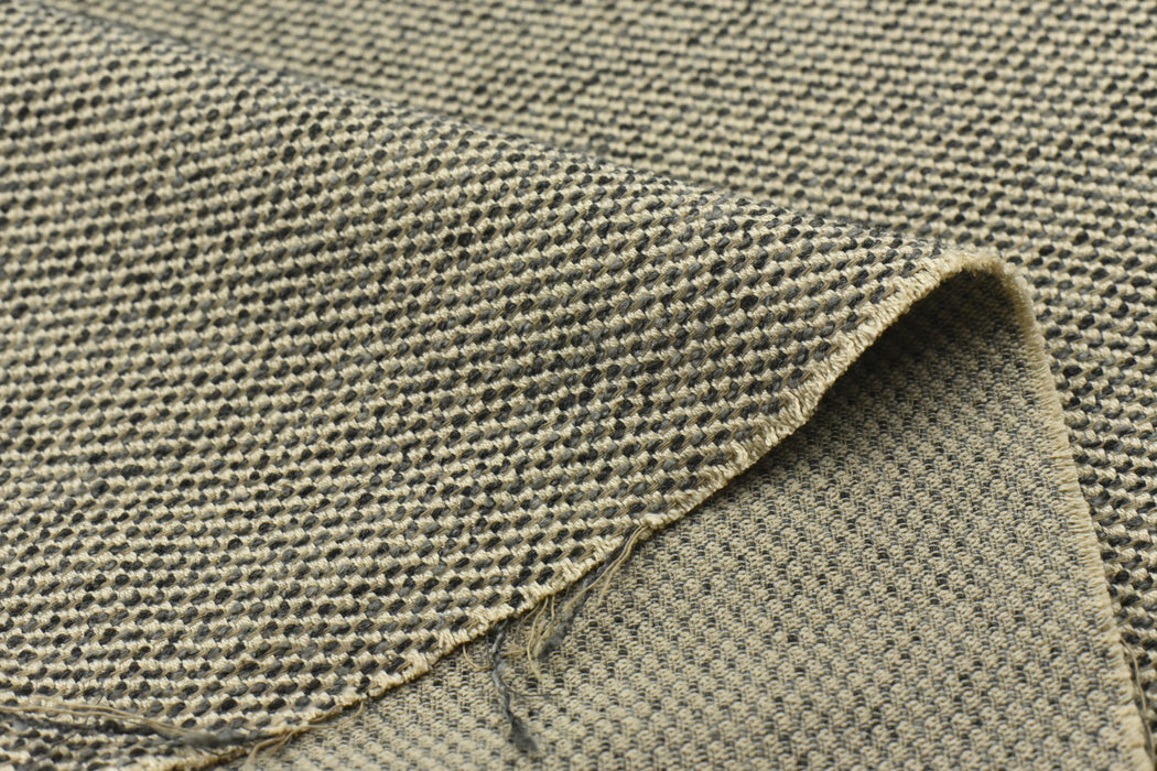 Heavy Weight Grey Brown Linen Blend Textured Upholstery Fabric Perfect For Couch Chair Ottoman|Metallic Color Furniture Fabric For Cushion