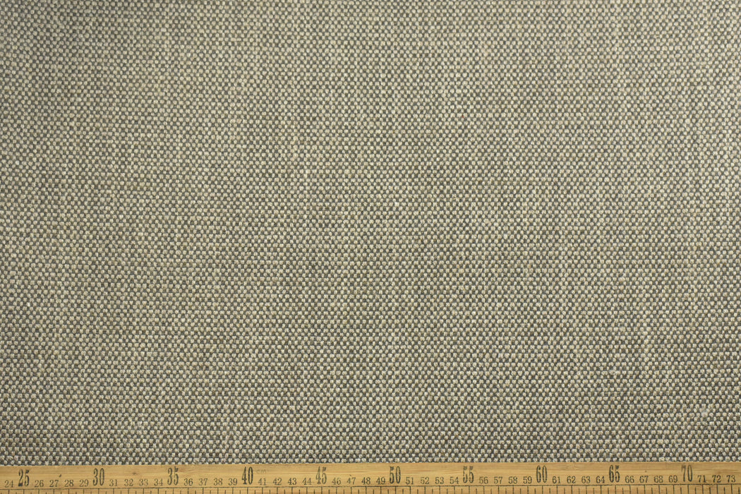 Heavy Weight Grey Brown Linen Blend Textured Upholstery Fabric Perfect For Couch Chair Ottoman|Metallic Color Furniture Fabric For Cushion
