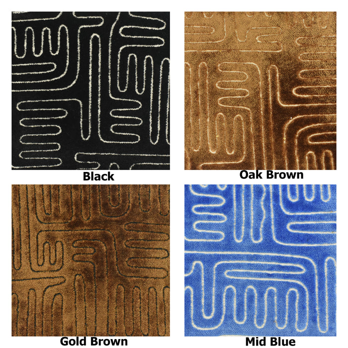 Brown Cut Velvet Upholstery Fabric|Abstract Geometric Labyrinth Velvet|Luxury Designer Furniture Fabric|Vintage Modern Home Decor Fabric