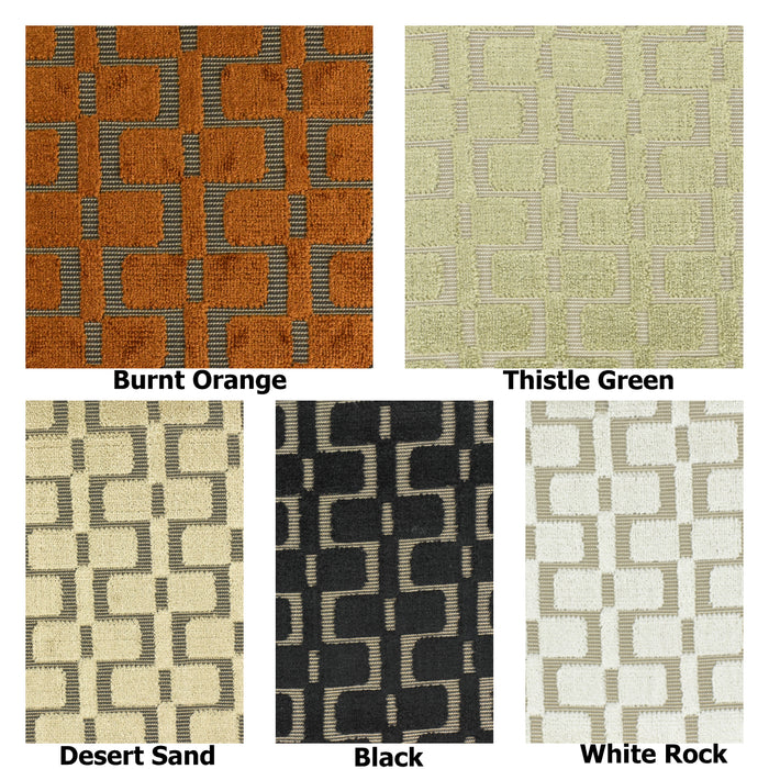 Heavy Weight Burnt Orange Check Cut Velvet Upholstery For Chair|Geometric Lattice Sofa Fabric|Heavy Duty Upholstery Textile For Furniture