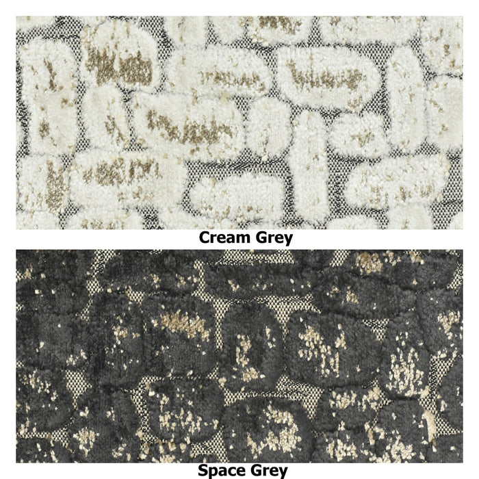 Heavyweight Cream Taupe Raised Block Geometric Cut Velvet Upholstery Fabric For Chair|Cotton Blend Abstract Modern Sofa Reupholstery Fabric