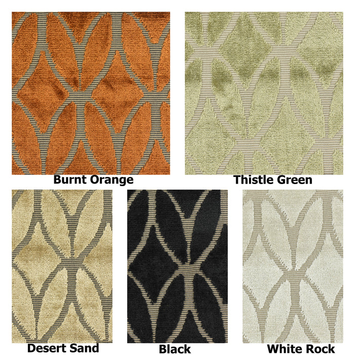 Heavyweight Burnt Orange Rhombus Leaf Cut Velvet Upholstery Fabric For Chair|Modern Minimalist Burnt Orange Geometric Velvet Fabric For Sofa