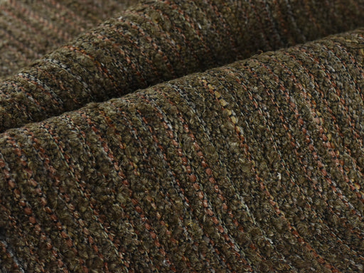 Dark Olive Green and Rust Heavy Wool Linen Blend Boucle Upholstery Fabric|Chunky Nubby Textured Fabric For Armchair Dining Chair