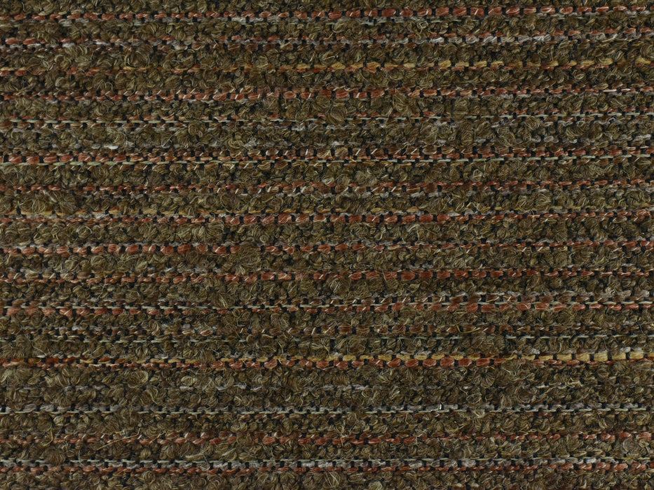 Dark Olive Green and Rust Heavy Wool Linen Blend Boucle Upholstery Fabric|Chunky Nubby Textured Fabric For Armchair Dining Chair