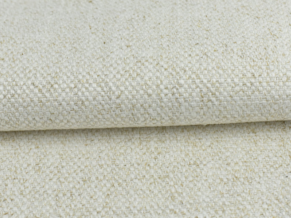 Designer Heavy Weight Stain Resistant Cream Linen Blended Upholstery Fabric|Anti Stain Performance Flax Fabric For Chair/Bedframe