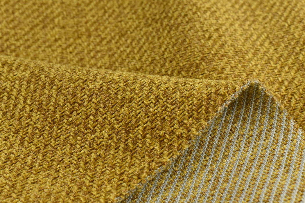 Gold Upmarket Chenille Woven Heavy Duty Upholstery Fabric|Yellow Luxury Home Decor Couch Chair Fabric By The Yard-55"W/740GSM