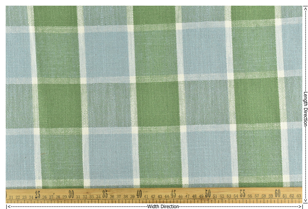 Heavyweight Linen Blend Vintage Blue Green Bafflalo Check Farmhouse Upholstery Fabric For Chairs Seat Cushion|Cream Red Check Pattern Fabric