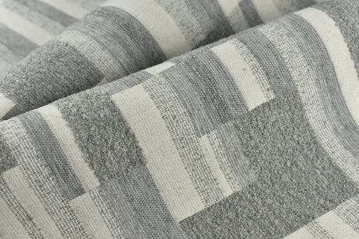 Grey Abstract Geometric Boucle Upholstery Fabric By Yard For Chairs|Large Scale Heavy Weight Durable Furniture Fabric For Sofa Pillow