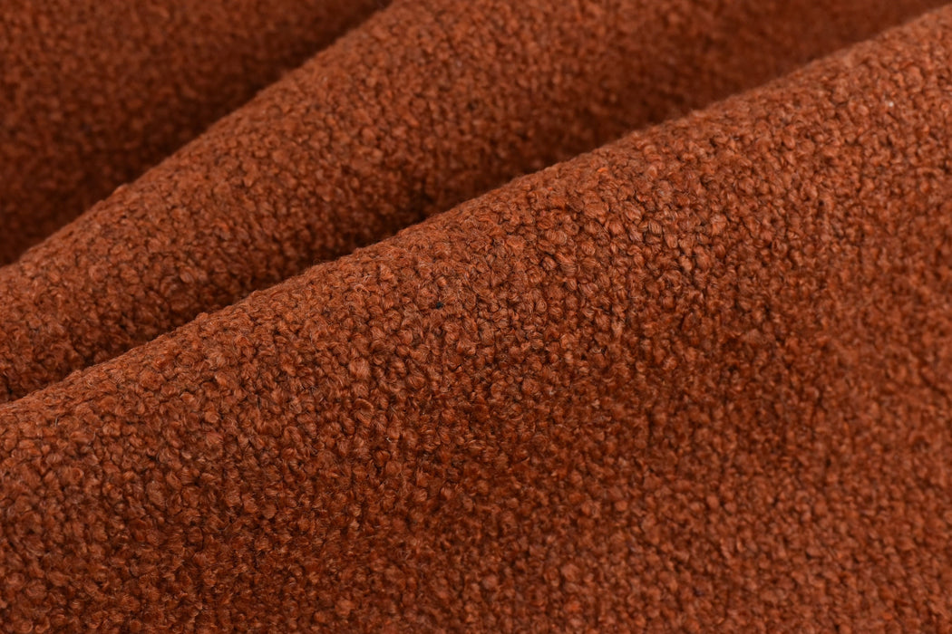 Heavy Duty Nubby Textured Rust Brown Boucle Upholstery Fabric For Couch|Designer Thick Furniture Fabric|Fabric For Pillow Seat Cushion Bench