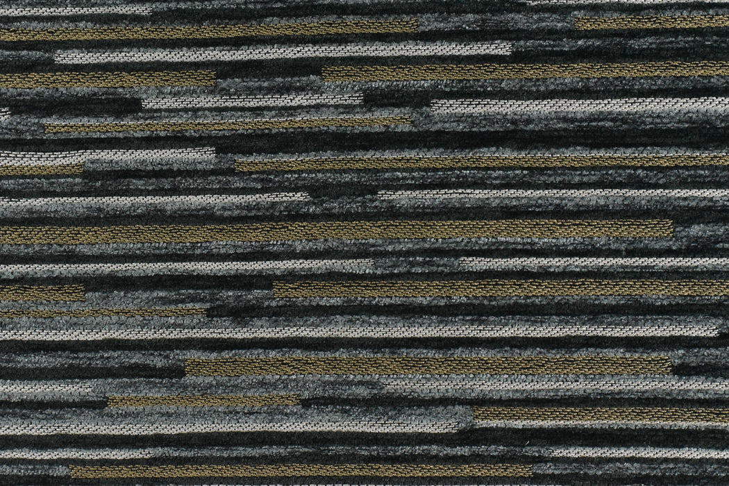 Heavy Weight Abstract Charocal Gray Stripe Pattern Jacquard Upholstery Fabric For Chair Couch|Raised Chenille Furniture Fabric