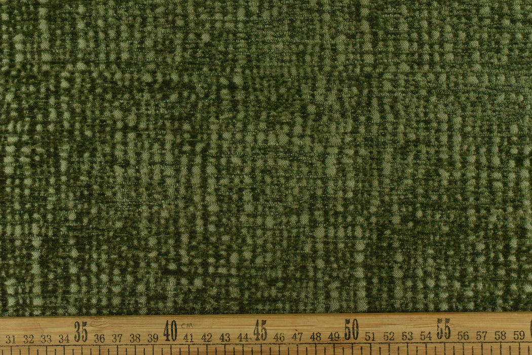 Heavy Weight Abstract Geometric Woven Chenille Upholstery Fabric|Mid Century Modern Jacquard Textured Chenille Fabric in Cream Rust Green