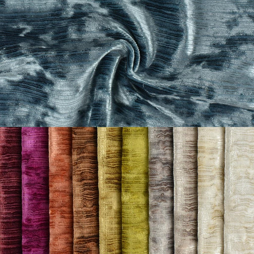 Heavy Weight Abstract Stripe Crushed Cut Velvet Upholstery Fabric For Chair|Winkle Crushed Texture Fine Velvet Fabric For Couch Reupholsetry