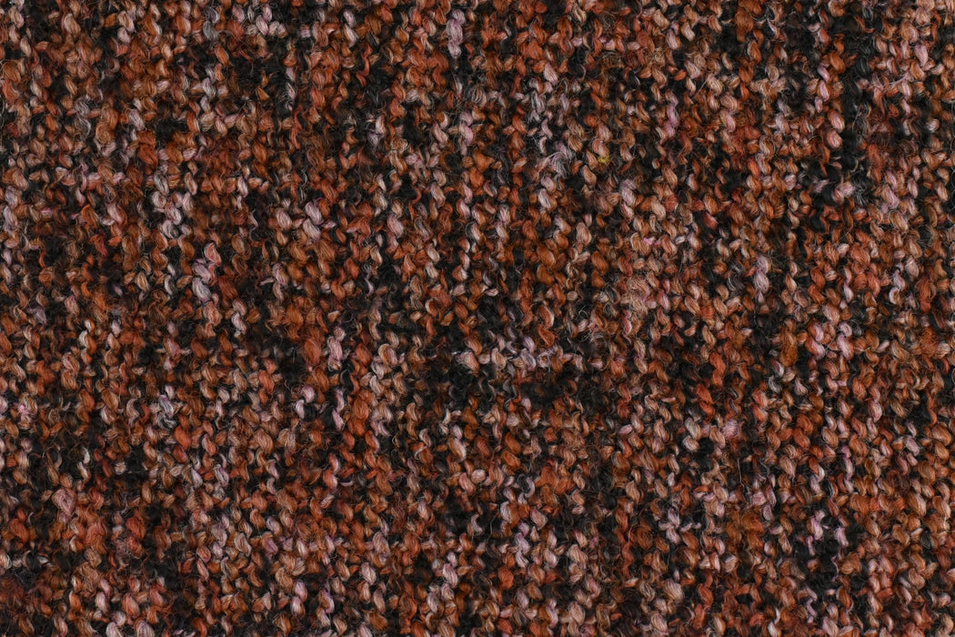 Heavy Weight Black and Rust Wooly Textured Upholstery Fabric For Chair Bench|Modern Multi Colored Furniture Fabric By The Yard