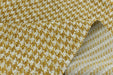 Heavy Weight Musturd Yellow Houndstooth Plaid Upholstery Fabric For Chair Couch|Mid-Century Modern Geometric Check Furniture Fabric-740GSM