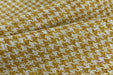 Heavy Weight Musturd Yellow Houndstooth Plaid Upholstery Fabric For Chair Couch|Mid-Century Modern Geometric Check Furniture Fabric-740GSM