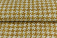 Heavy Weight Musturd Yellow Houndstooth Plaid Upholstery Fabric For Chair Couch|Mid-Century Modern Geometric Check Furniture Fabric-740GSM