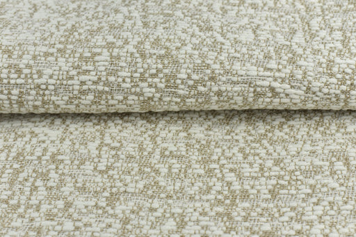 Heavy Weight Nubby Textured Boucle Upholstery Fabric For Couch in Cream and Tan|Best Choice For Chair Reupholstery 57"W/880GSM