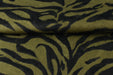 Heavy Weight Soft Velvet Tiger Print Black Olive Upholstery Fabric|Animal Print Tiger Skin Stripe Fabric For Chair Bench Ottoman Headboard