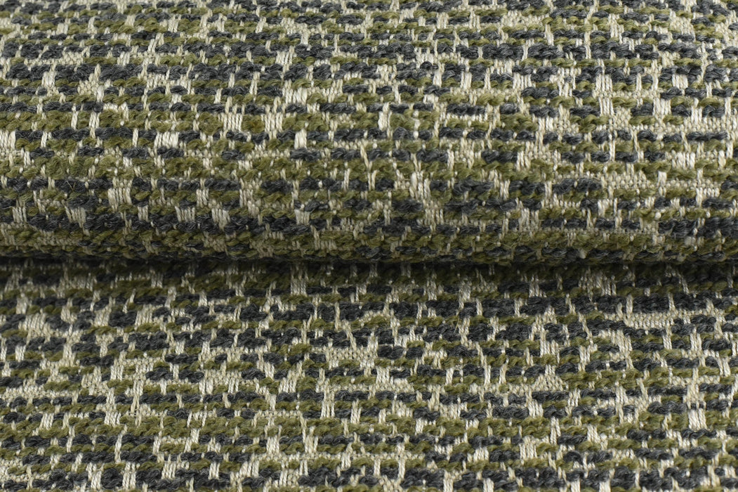 Heavy Weight Wool Linen Blend Boucle Upholstery Fabric For Chair in Olive Green Grey|High End Textured Couch Reupholstery Fabric 55"W/750GSM