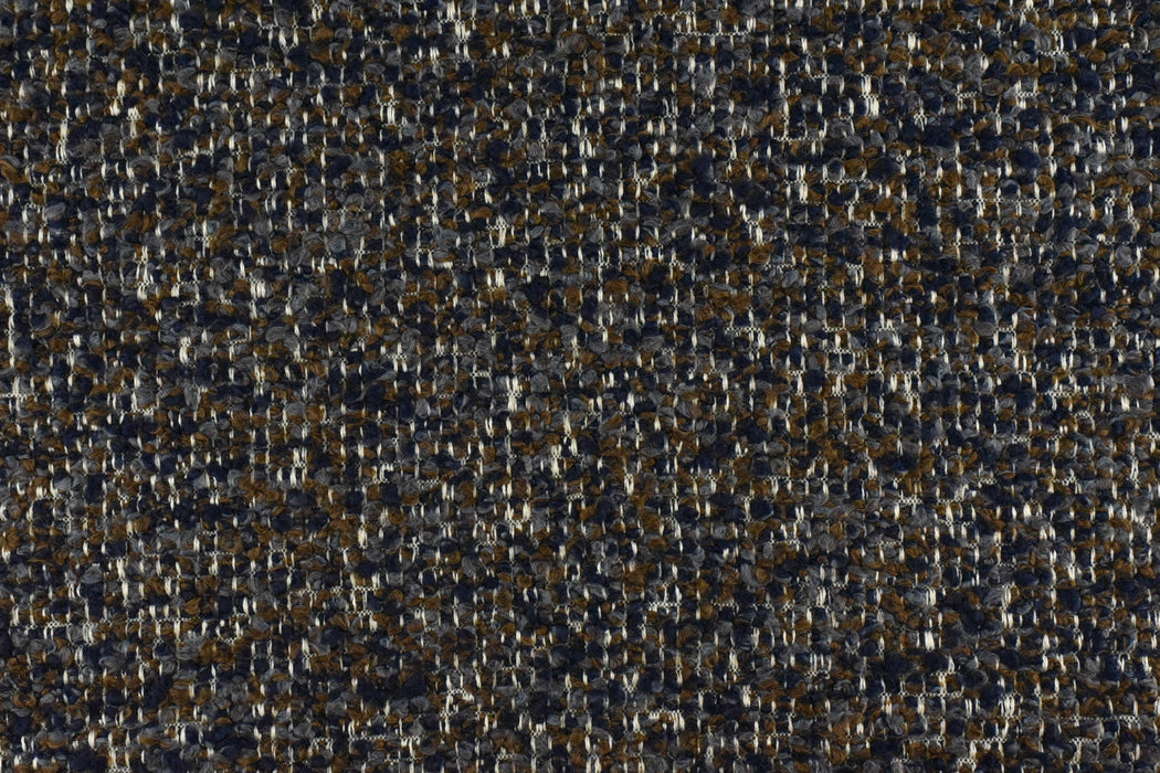 High End Designer Heavy Duty Linen Blend Multi-Colored Boucle Upholstery Fabric For Chair in Navy Brown|MCM Chunky Couch Fabric 57"W/850GSM