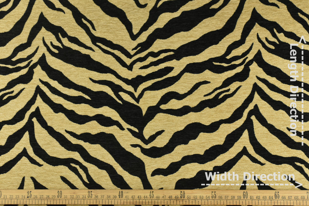 Vintage Tiger Animal Skin Textured Chenille Jacquard Upholstery Fabric For Chair Cushion|Brown Chenille Wild Animal Fabric