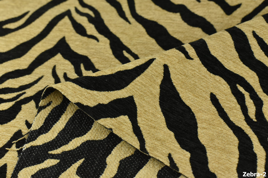 Vintage Tiger Animal Skin Textured Chenille Jacquard Upholstery Fabric For Chair Cushion|Brown Chenille Wild Animal Fabric