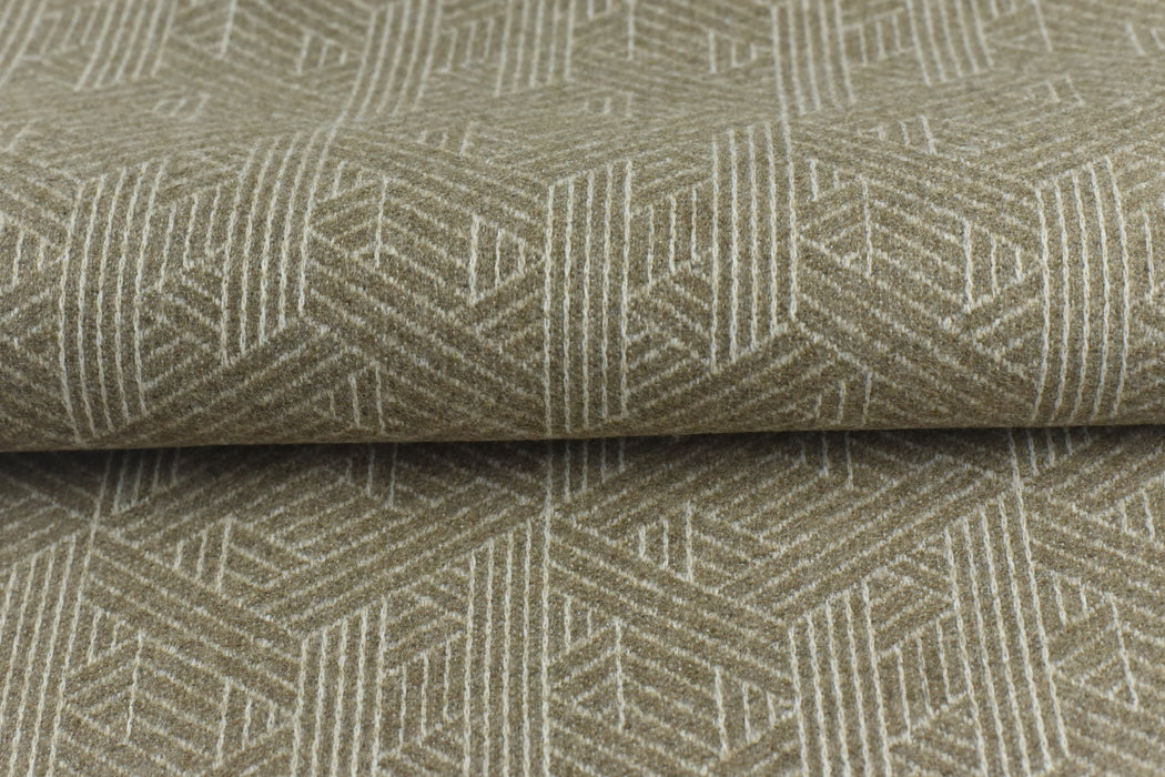 Heavy Weight Cream Brown Brushed Textured Soft Herringbone Geometric Upholstery Fabric By The Yard|Vintage Home Decor Fabric For Chair Coat