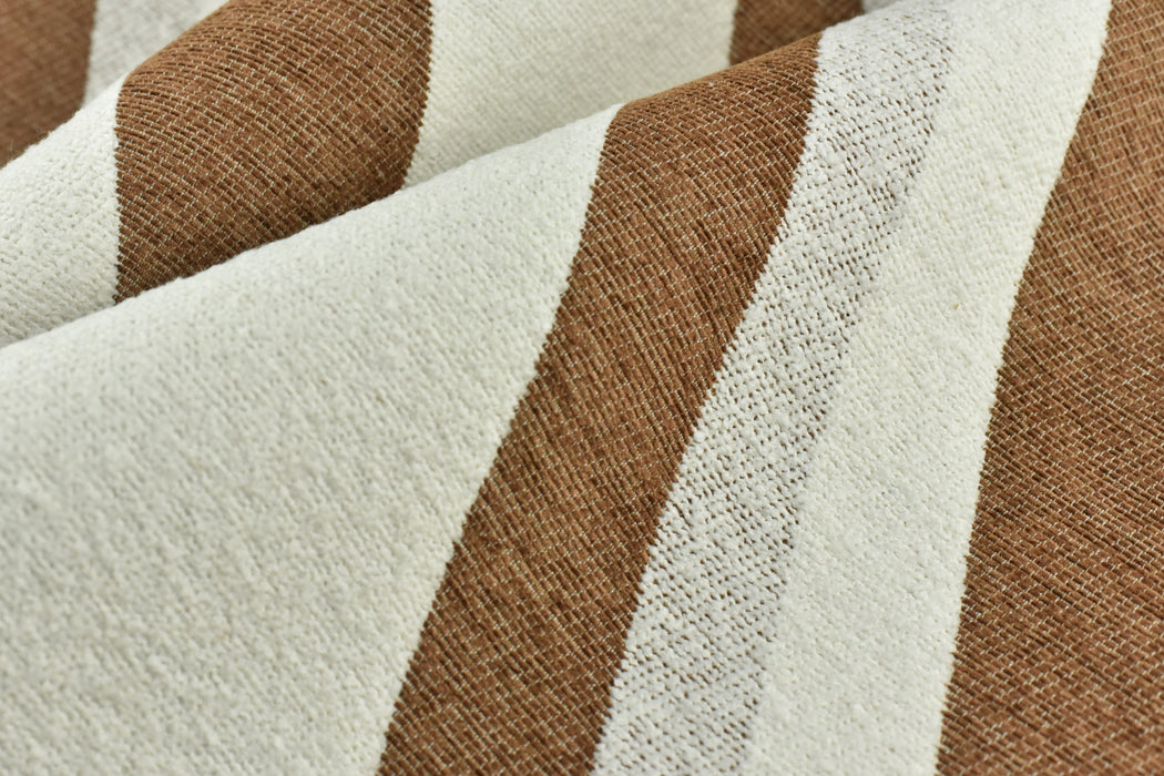 Heavy Weight Chenille Wool Blend Wide Diagonal Stripe Boucle Upholstery Fabric For Couch|Brown Geometric Chenille Fabric For Chair Ottoman