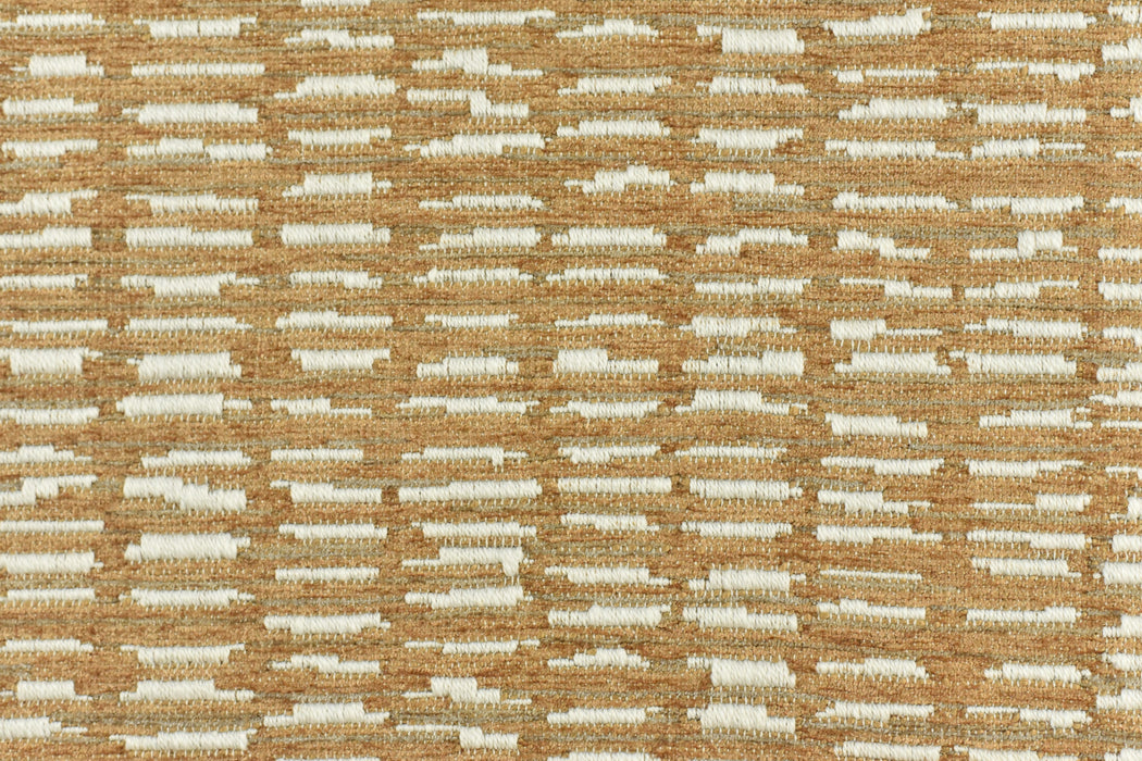 Heavy Weight Yellow Cream Stylish Linen Blend Abstract Stripe Upholstery Fabric|Modern Geometric Textured Sofa Cushion Fabric 55"W/925GSM