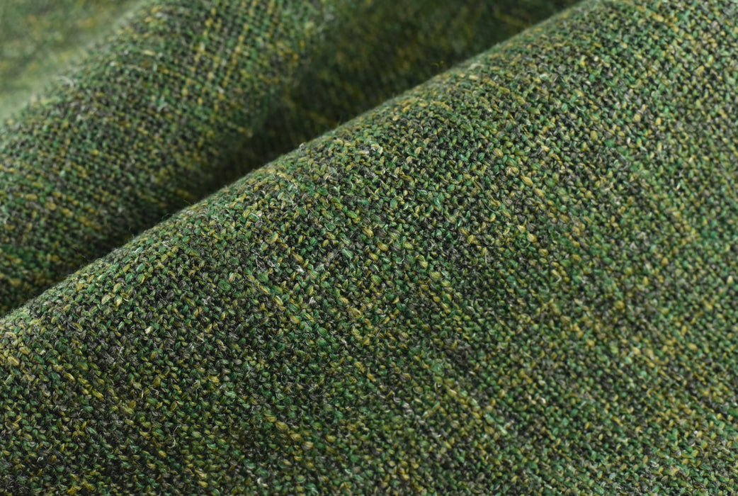 Heavy Weight Linen Blend Green Black Multi Colored Sofa Fabric|Modern Textured Woven Fabric For Dining Chair|Fabric By The Yard