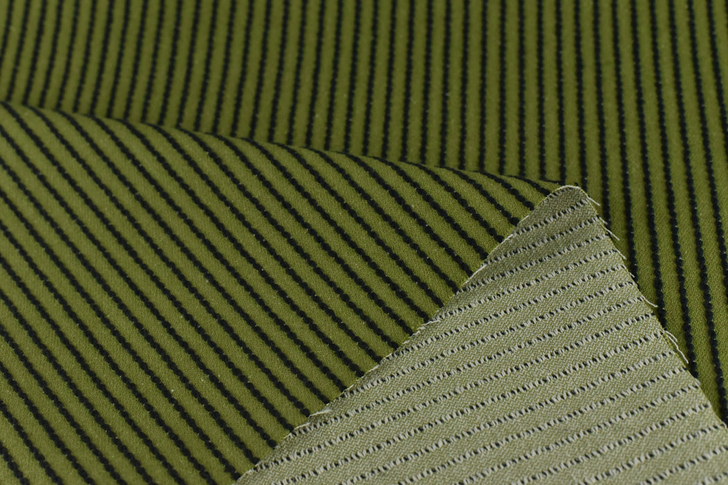 Natural 100% Pure Cotton/Linen Blend Olive Green Chalk Stripes Upholsetry Fabric For Chair Curtain|Soft Reddish Brown Woven Country Fabric