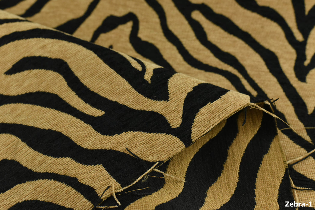 Vintage Tiger Animal Skin Textured Chenille Jacquard Upholstery Fabric For Chair Cushion|Brown Chenille Wild Animal Fabric