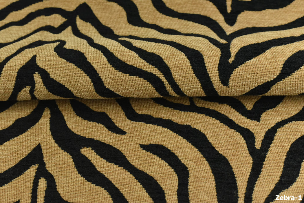 Vintage Tiger Animal Skin Textured Chenille Jacquard Upholstery Fabric For Chair Cushion|Brown Chenille Wild Animal Fabric