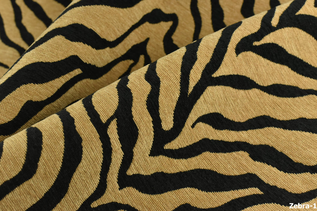 Vintage Tiger Animal Skin Textured Chenille Jacquard Upholstery Fabric For Chair Cushion|Brown Chenille Wild Animal Fabric