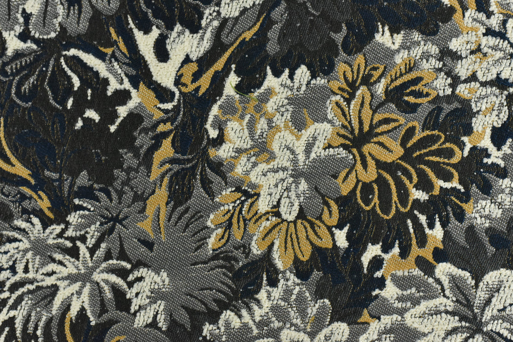 Heavy Weight Vintage Green Floral Jacquard Upholstery Fabric For Chair|Mid Century Modern Tapestry Fabric|Botanical Fabric for Headboard