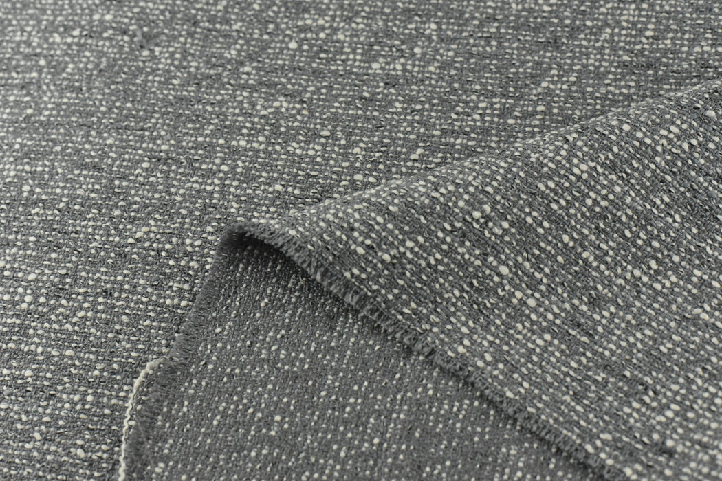 Heavy Weight Woven Cotton Blend Grey and Cream Upholstery Fabric For Dining Chair and Couch|Modern Home Decor Furniture Fabric For Ottoman
