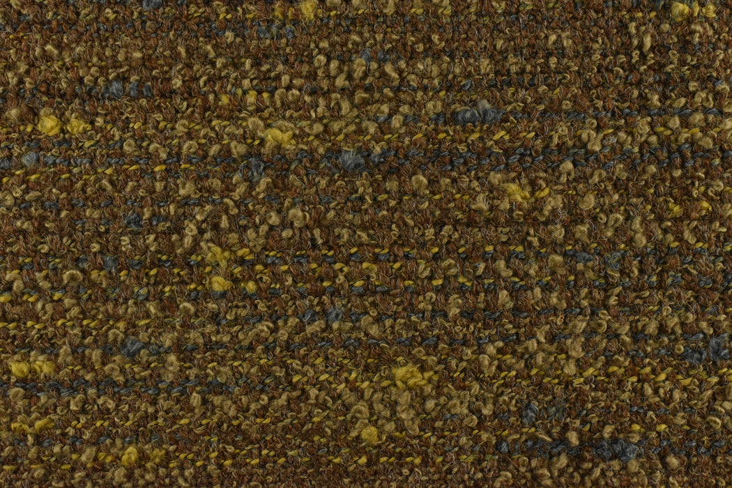 Heavyweight Wool Linen Blend Brown Light Gold Boucle Upholstery Fabric|Textured Fabric For Chair Sofa|Unique Chunky Furniture Fabric