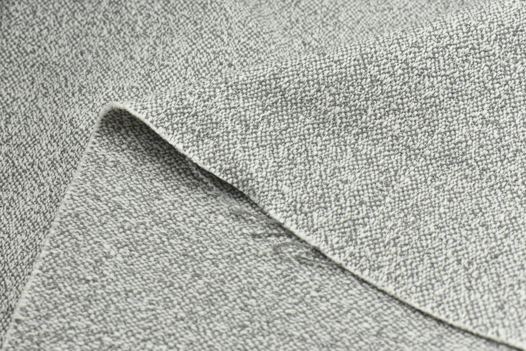 Heavy Weight Linen Blend White and Grey Chunky Woven Furniture Upholstery Fabric For Chair Couch Pillow