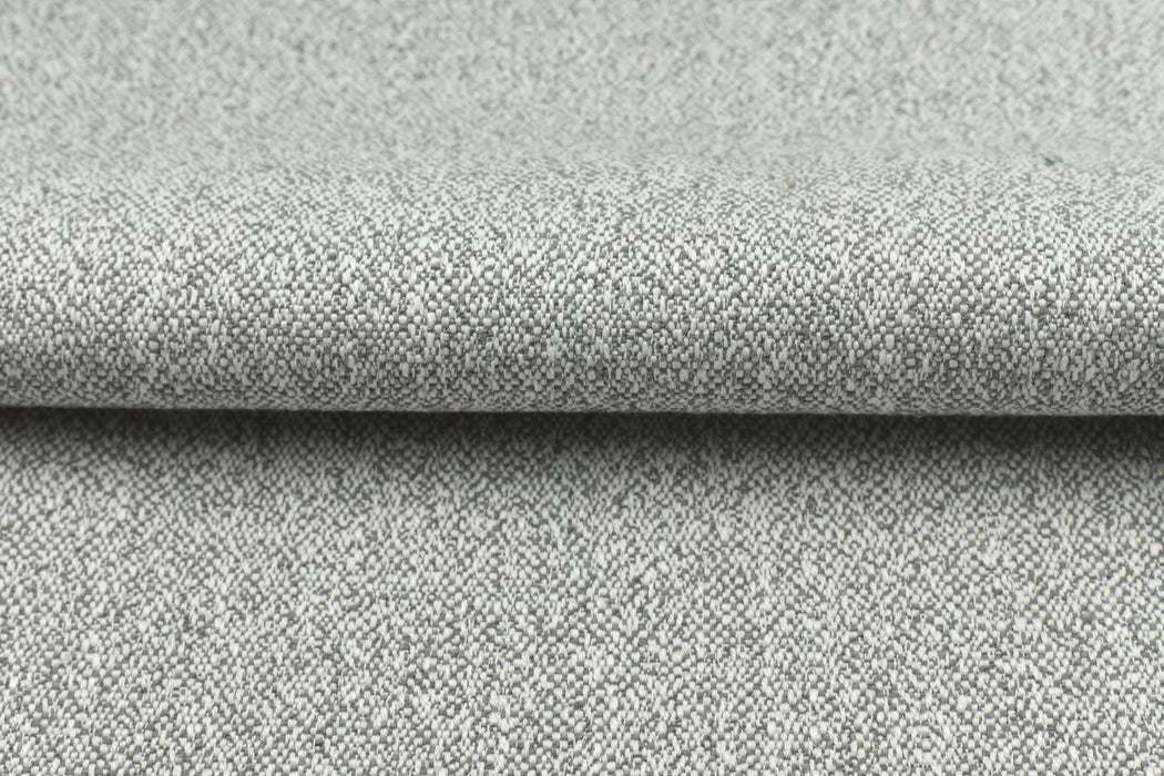 Heavy Weight Linen Blend White and Grey Chunky Woven Furniture Upholstery Fabric For Chair Couch Pillow