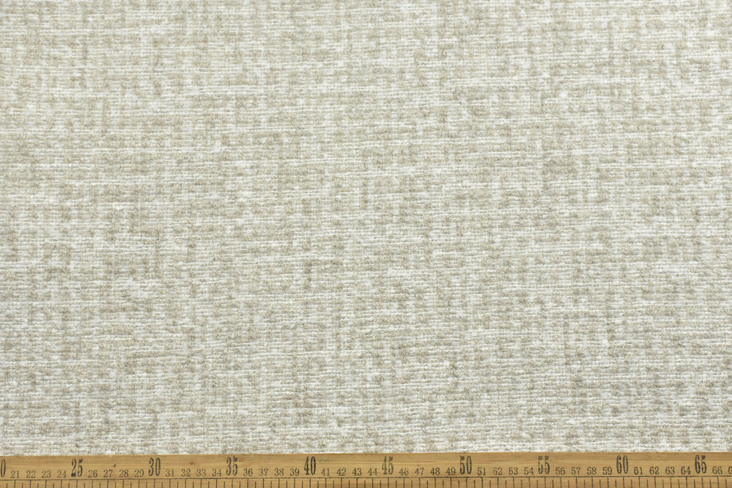 Heavy Weight Cream Brey Boucle Textured Wool Blend Upholstery Fabric For Dining Chair|High End Plain Woven Fabric For Cushion Sofa Couch