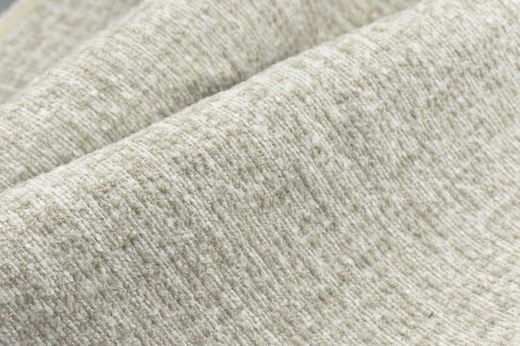 Heavy Weight Cream Brey Boucle Textured Wool Blend Upholstery Fabric For Dining Chair|High End Plain Woven Fabric For Cushion Sofa Couch