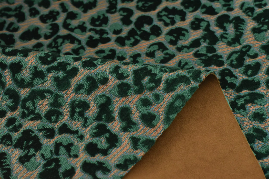 Heavy Weight Raised Leopard Cut Velvet Upholstery Fabric For Chair|Cheetah Abstract Geometric Animal Luxury Furniture Fabric For Couch