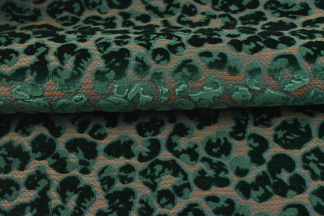 Heavy Weight Raised Leopard Cut Velvet Upholstery Fabric For Chair|Cheetah Abstract Geometric Animal Luxury Furniture Fabric For Couch