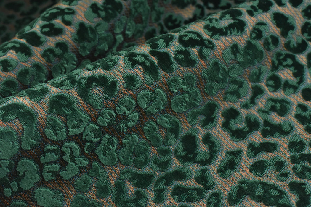 Heavy Weight Raised Leopard Cut Velvet Upholstery Fabric For Chair|Cheetah Abstract Geometric Animal Luxury Furniture Fabric For Couch