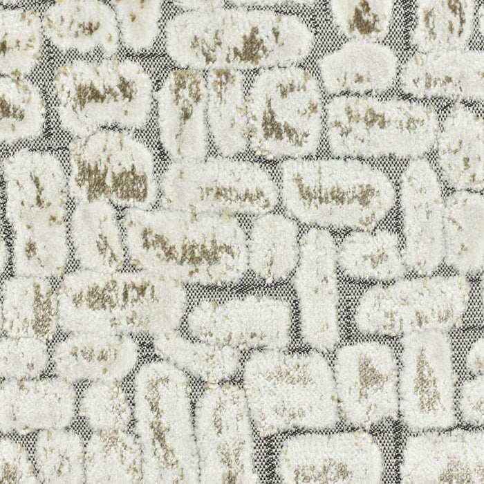 Heavyweight Cream Taupe Raised Block Geometric Cut Velvet Upholstery Fabric For Chair|Cotton Blend Abstract Modern Sofa Reupholstery Fabric