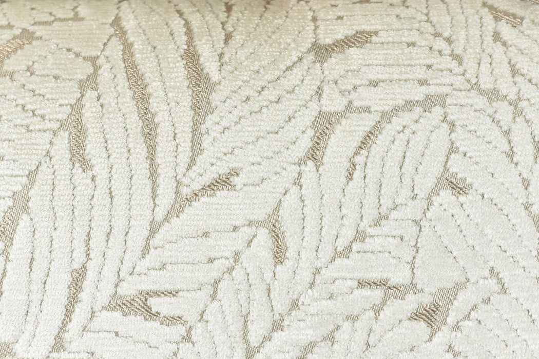 Heavy Weight Leaf Pattern Antique Gold Cut Velvet Upholstery Fabric For Chair|Luxury 3D Raised Botanical Furniture Fabric For Couch Ottoman