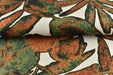 Sage Green and Rust Abstract Autumn Leaves Print On Jacquard Woven Upholstery Fabric and Drapery Fabric|Heavy Soft Fabric For Chair Curtain