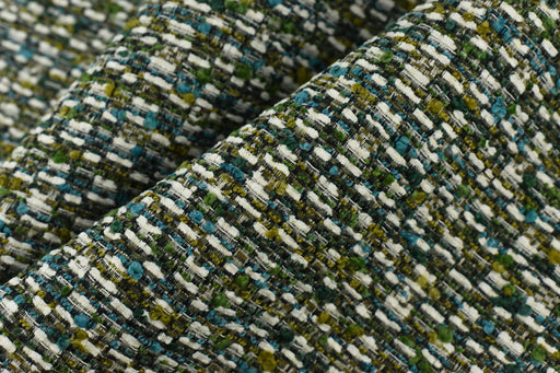 Tweed Design Boucle Upholstery Fabric With Green Blue Yellow For Furniture Design or Reupholstery|Green Spring Home Decor Fabric For Chair